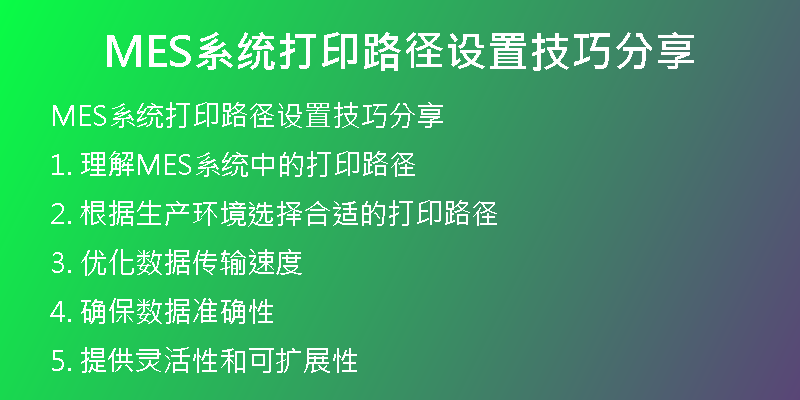 MES系统打印路径设置技巧分享