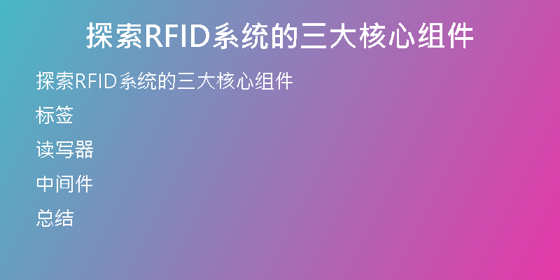 探索RFID系统的三大核心组件