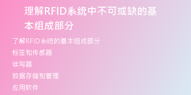 理解RFID系统中不可或缺的基本组成部分